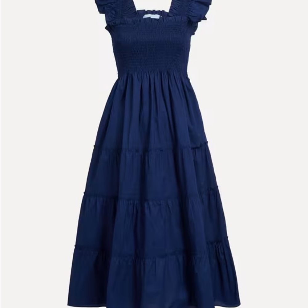 Hill House Blue Midi Sundress with Flutter Sleeves